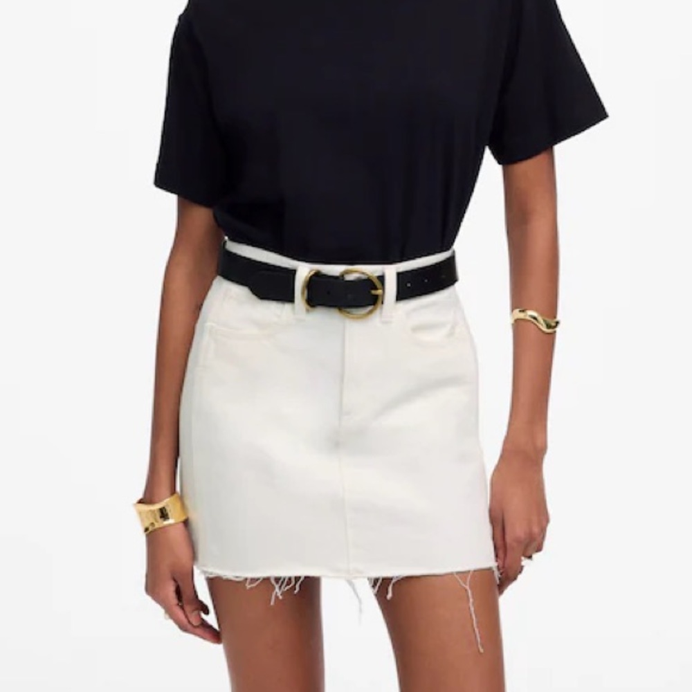 NWT MADEWELL WHITE MINI DENIM SKIRT